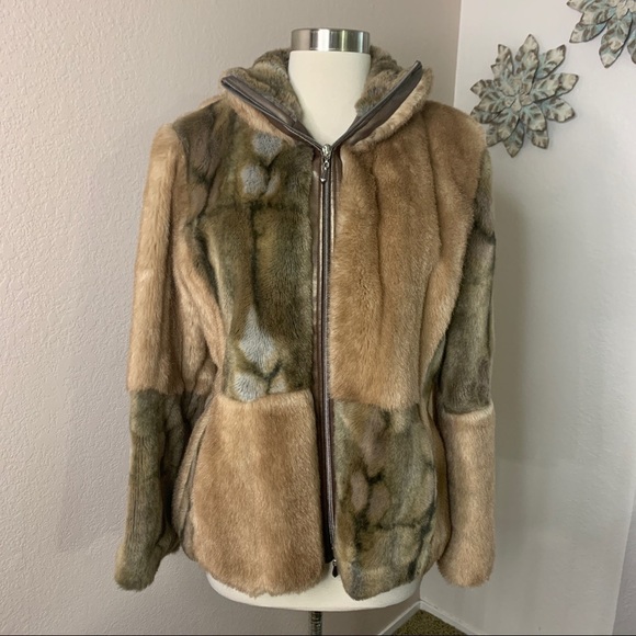 Sandro Nounours Faux Patchwork Fur Coat - Picture 1 of 16